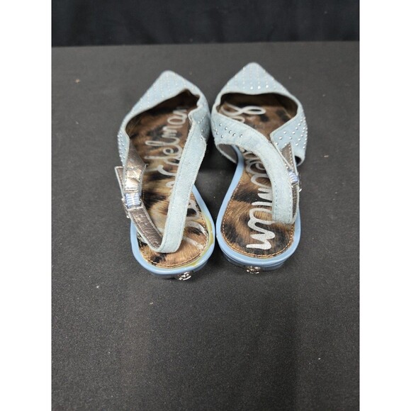 Sam Edelman Women's Idahlia Blue Suede Studded Slingback Flats Black Sz 8.5M EUC - Picture 4 of 6